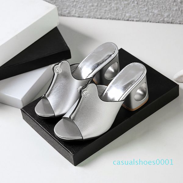 

smirnova plus size 34-48 fashion new woman square high heels casual sandals women 2019 summer shoes c01, Black