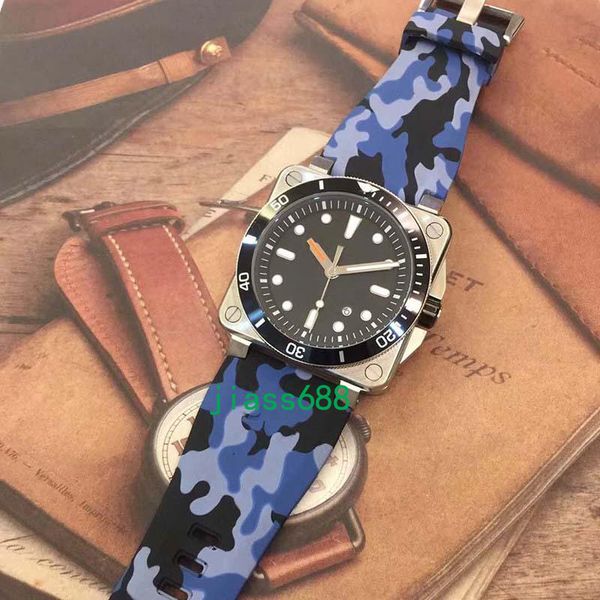 

New Style BR 03-92 Diver Mens Automatic Mechanical Heritage Limited Edition Bell Aviation Men Sport Watches Rubber Blue Dial Watch