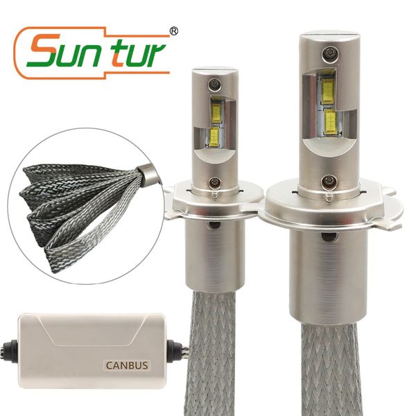 

suntur 100w 6000k white h4 9003 hb2 canbus error led fanless headlight bulb kit
