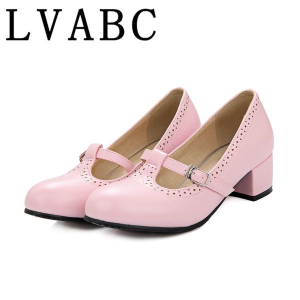 

lvabc 2018 new girls sweet bowktie womens lolita mary janes low heel ballet pumps ankle strap shoes plus size us31-48, Black