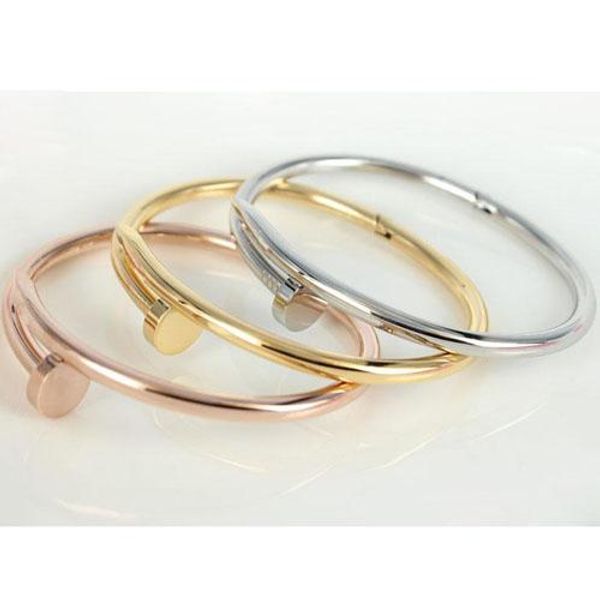 

titanium steel cuff bangles stainless steel nial shape women luxury bracelet for women famous brand design wrist bangle, Golden;silver