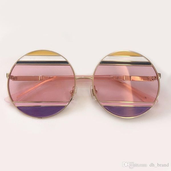 

new sunglasses women round eyewear 2019 gradient metal frame sun glasses for female gift brand designer uv 400 shades 087s, White;black