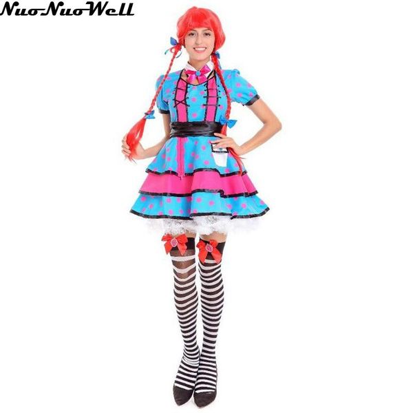 

new style halloween cosplay costumes female clown dress masquerade carnival girls clown skirt, Silver