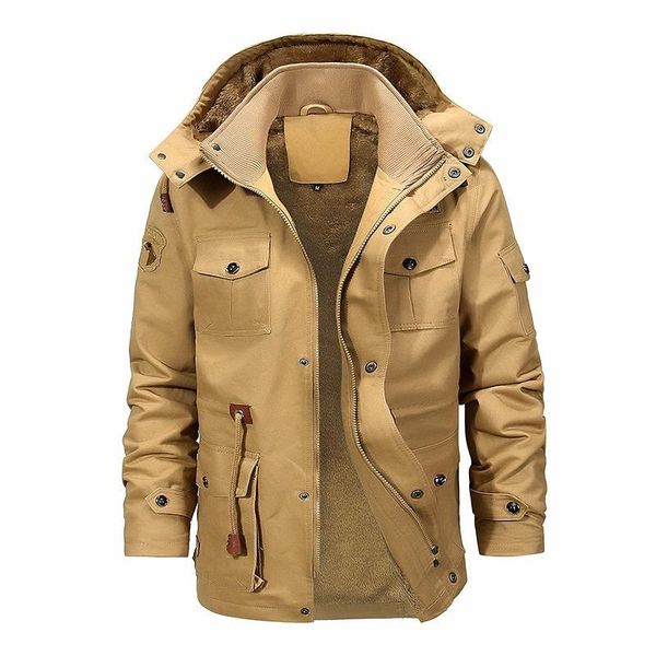 

fashion smart casual winter jackets men stand roupas solid clothes zipper thick mens trench coat 2019 windbreaker parka homme, Tan;black