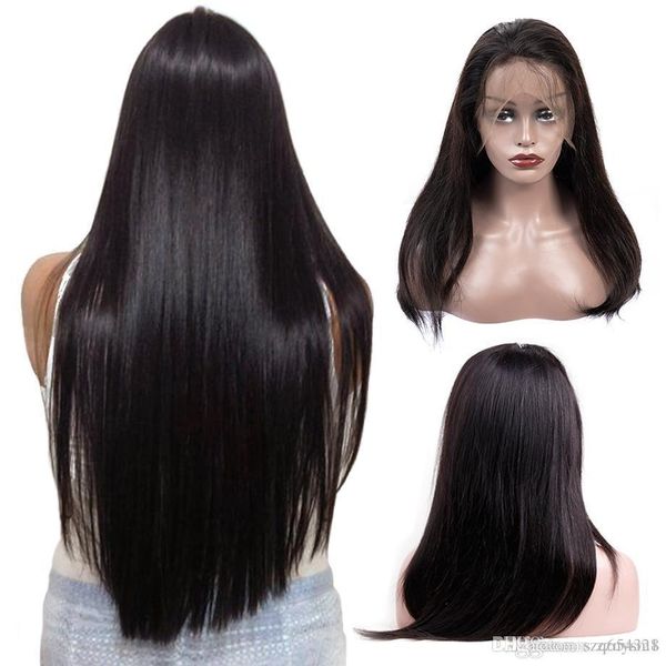 

360 lace frontal wig pre plucked with baby hair indian remy straight hair wig lace front human hair wigs for black womennysm0001