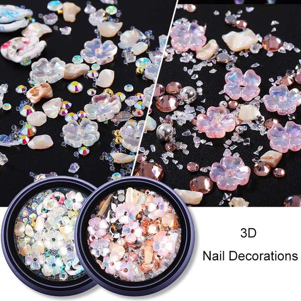 

mad doll 1 box 3d nail rhinestones flower design nail stones art decorations colorful nails studs rivet mini beads, Silver;gold