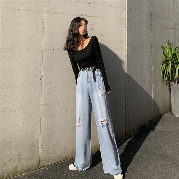 

blue gray women's tailored waist and hip princess jeans bk1391