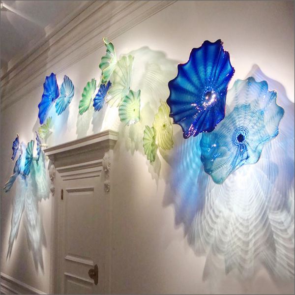 

wall decoration blown glass plates modern art decoration modern decorative glass hanigng plates for wall decoration