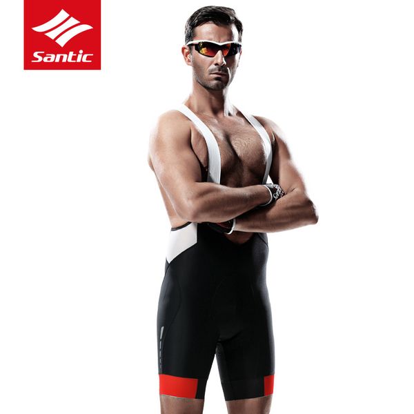 

santic pro men cycling bib shorts mountain bike breathable bib shorts gel padded tights triathlon bicycle pants under wear