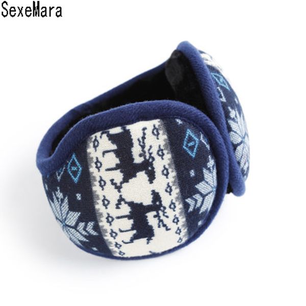 

winter knitted earmuffs for men foldable ear warmers ear bag wy069, Blue;gray