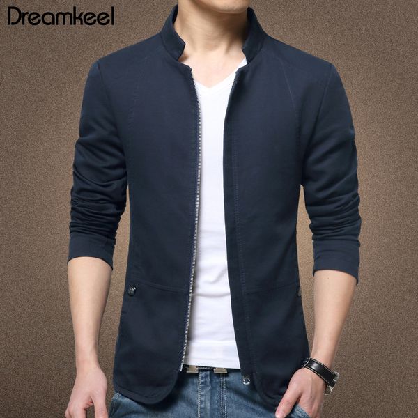 

british style mens jacket 2019 slim fit stand jackets male fashion windbreaker coat coat cotton solid casual jacket men 5xl y, Black;brown