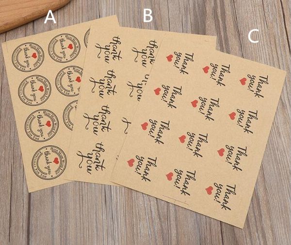 

12 pcs/sheet kraft paper thank you gift tags wedding favors party accessories christmas diy wedding vintage wedding decoration lables