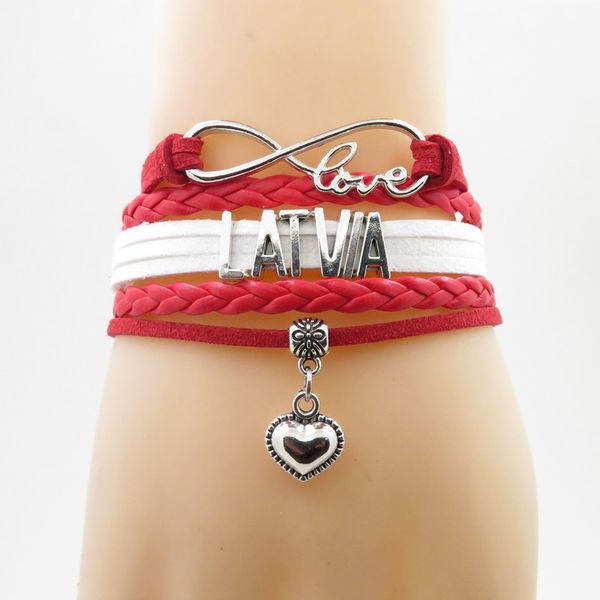 

infinity love latvia браслет мода латвия флаг браслеты браслеты для женщин и мужчин ювелирные изделия, Golden;silver