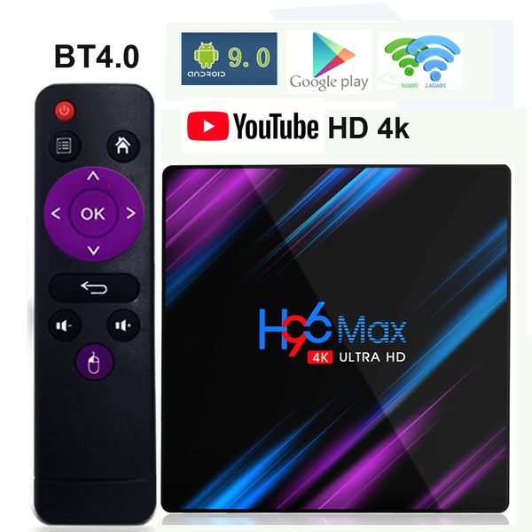 

h96 max android 9.0 tv box 2gb 16gb rk3318 2.4 g/5.8 g dual wifi bt4. 0 smart set top box