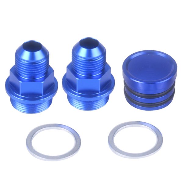 

block breather fittings & plug for honda b16 b18c catch can m28 10an blue