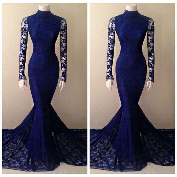 

high neck long sleeves lace slim mermaid prom dresses formal special occasion party gowns modest evening party wear 2019 modest muslim, Black