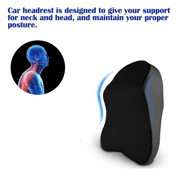 

car headrest pillow rest waist supports cushion leather ice silk neck pillow pad for auto seat cover accessories