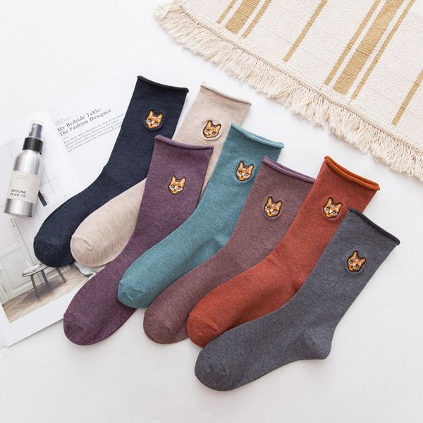 

cartoon cat socks, Black