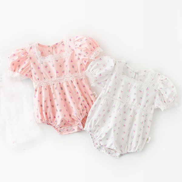 

summer newborn baby girl lace short sleeve bodysuits 2020, Blue