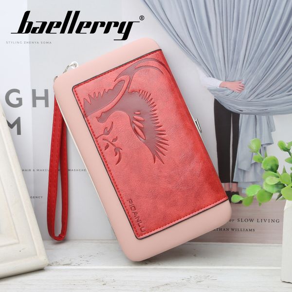 

wallet phoenix print emboss fashion women long wallet pu leather hasp porta rope handbag smartphone holder card wallet n2389, Red;black