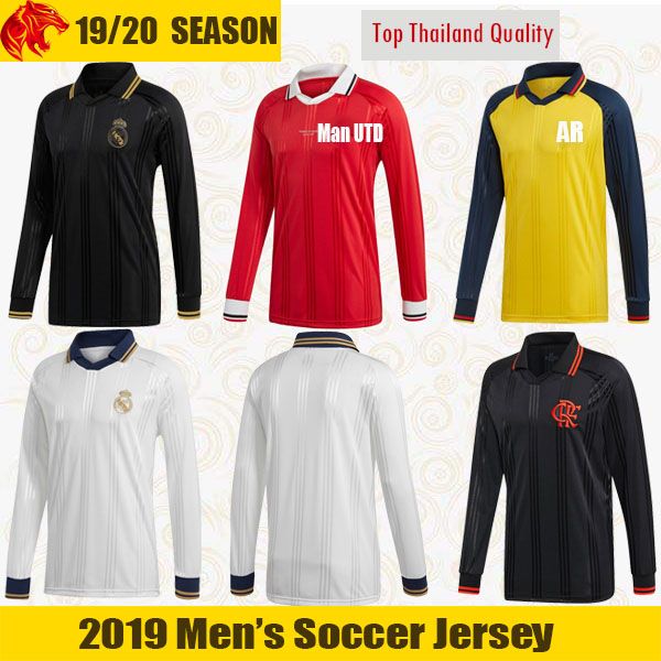 

19 20 real madrid icon long leeve occer jer ey 2019 2020 ra hford manche ter flamengo long jer ey united long leeve polo hirt, Black;yellow