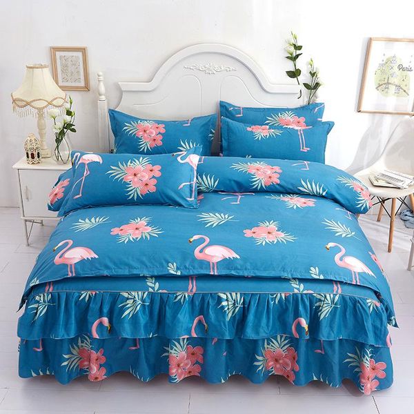 

designer luxury bedding sets classic bedding set 4 size grey blue flower bed linens 4pcs set duvet cover set pastoral bed sheet
