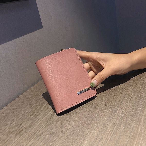 

jiulin new 2019 korean version of the short wallet ins personality fashion simple women's wallet, Red;black