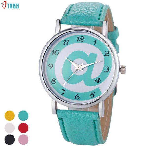 

otoky 2017 dignity fashion women analog pu leather quartz wrist watch watches ma 23, Slivery;brown