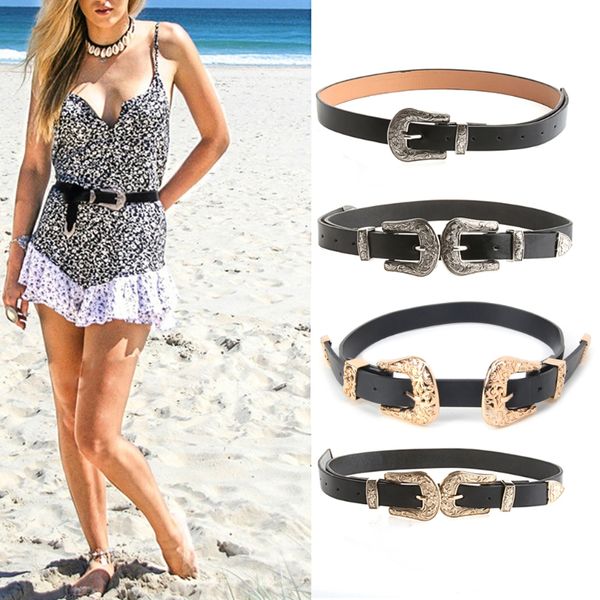 

женин леди мода ѬегђлиѬђема панк metalic waistband по двойной пѬжкой, Black;brown