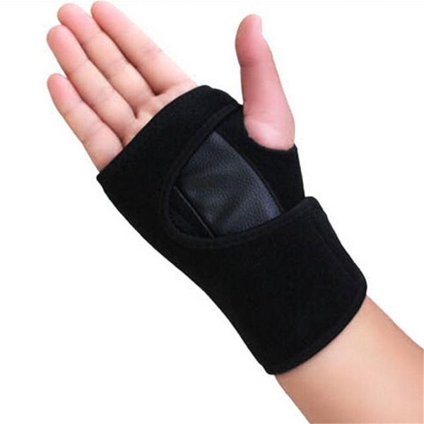 

2017 men women wrist support hand guards bicycle wristband arm band finger lock outdoor sports protector nove23, Black;red