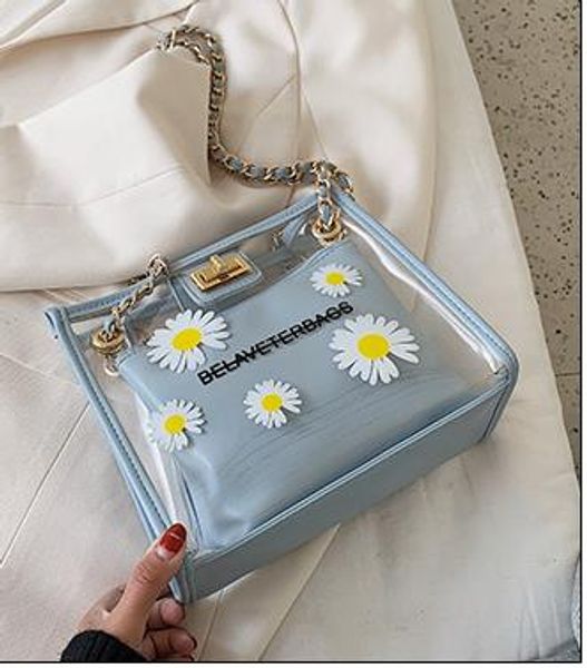 

transparent mother and daughter bag female 2020 new korean version of the small wave of daisy shoulder messenger bag