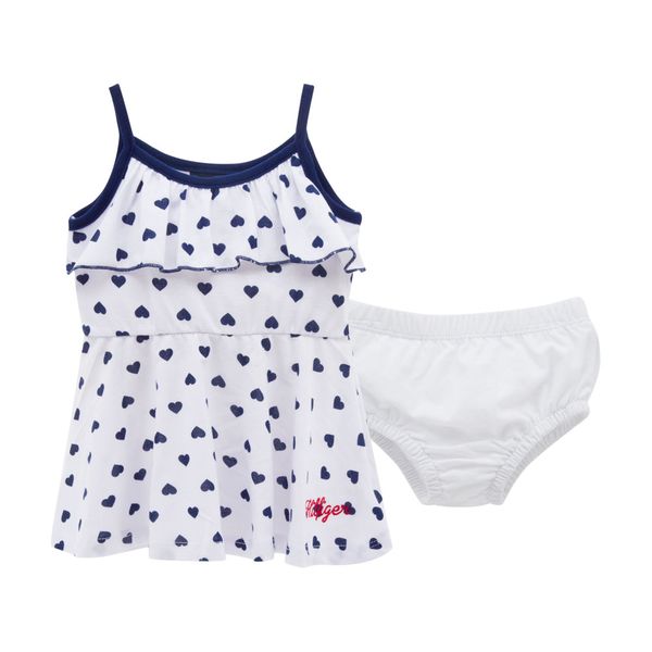 

honeyzone infant девушки юбки синий форме сердца печать без рукавов мягкие ребёнки платья белые детская одежда, Red;yellow