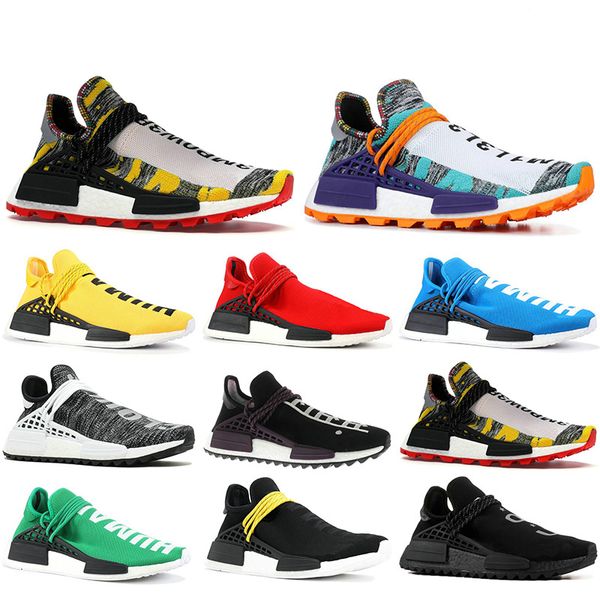 

2019 Human Race Running Shoes Nerd black Cream Men Women Pharrell Williams HU Runner Yellow White Red Mens Trainers Sports Sneaker 36-47