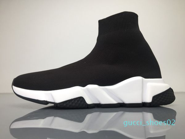 

brand speed sock sneakers mens women stretch-knit mid sneakers speed trainer running lightweight casual sports shoes dust bags g2, Black
