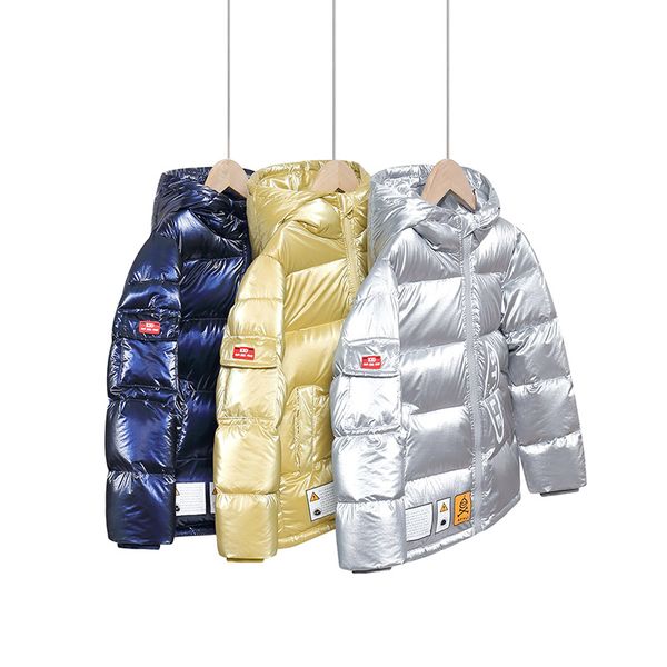 

sky vertical autumn and winter new childrens small and medium-sized childrens bright surface explosion models down jacket boys and girls thi, Blue;gray