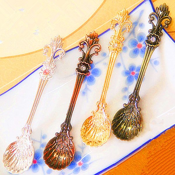 

iris retro coffee spoon carved coffee drink condiment spoon tea ice cream scoop