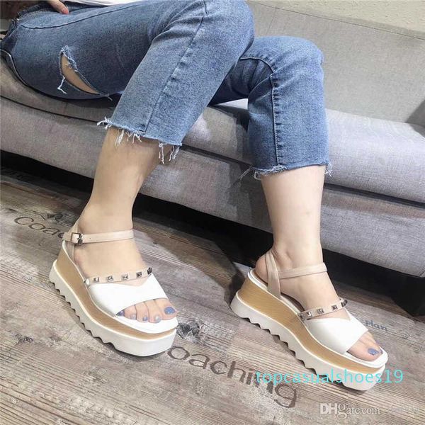 

new summer women sandals fashion luxury designer shoes with the same star flannel shoes increased thinner comfortable t19, Red;white