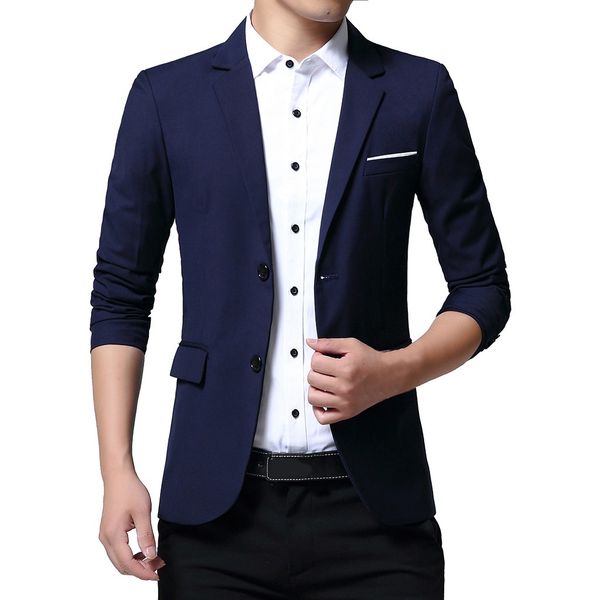 

two-button men's formal suits fashion men dress blazer suit jacket clothes slim suits blazer ropa formal hombre men, White;black