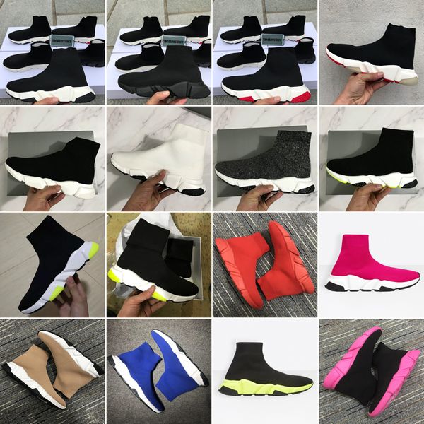 

2020 new speed trainer fashion designer shoes sock black white red green oreo red flat casual shoes sport with dust bag