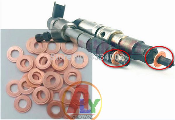 

7x15x1.5mm/2mm euro-iii common rail injector nozzle copper pad gasket for diesel injector sealing, diesel pump repair tool parts