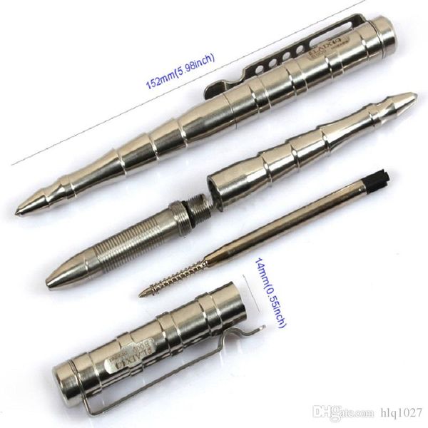 Atacado multifunções Tungsten Aço Tactical Pen Self Defense Pen Tool Aviação de alumínio anti-derrapante Mulheres Defesa frete grátis