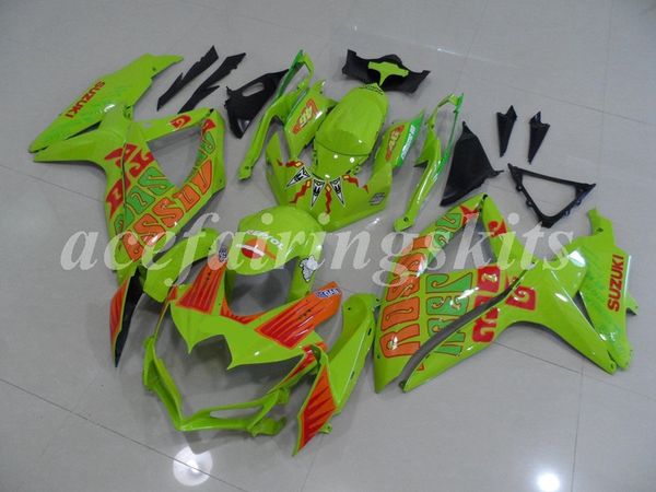 

4gifts литьевая форма новый abs мотоцикл обтекатели комплект подходит для suzuki gsx-r600 gsx-r750 600 750 k8 2008 2009 2010 08 09 10 зелены