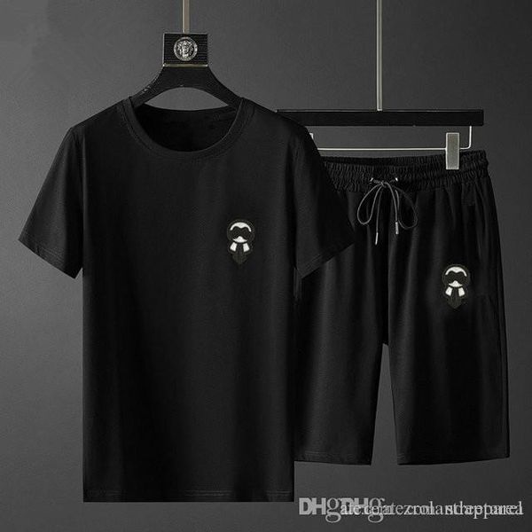 

new 2020 mens designer tracksuits mens 2020 luxury designer clothes fashion luxury running suits t shirt+shorts sets medusa mens track suit, Gray