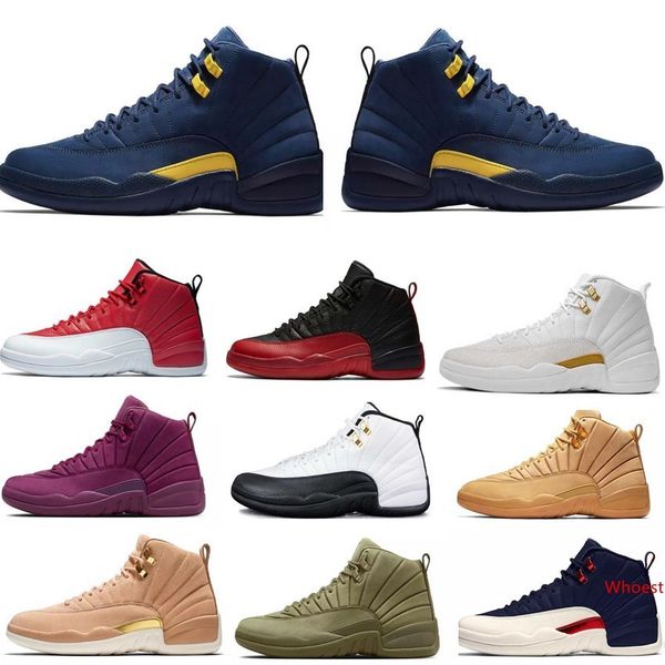 

2019 new 12 12s bulls red men women basketball shoes unc taxi nubuck college navy flu game french gamma blue trainer sports sneakers