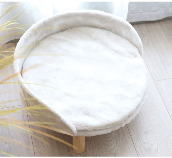 

new open cat's nest small kennel plush wooden pet sofa cat house pet supplies cat beds cushion cat home goods