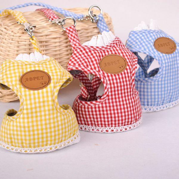 

dog chest back suit pet leash lace traction vip teddy cat set