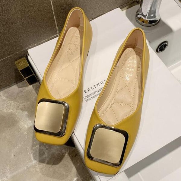 

spring autumn flat shoes women fashion square toe fresh color office lady weekends slip on loafers women flat heel driving shoes, Black