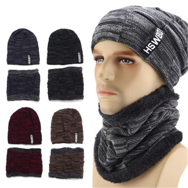 

2019 womens hats with scarf warm fleece inside beanie girls winter cap for women men pompom hat female knitted caps #l5, Blue;gray