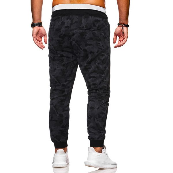 

2019 autumn new style men's casual pants harlan gray camouflage pants plus-sized sports skinny, Black