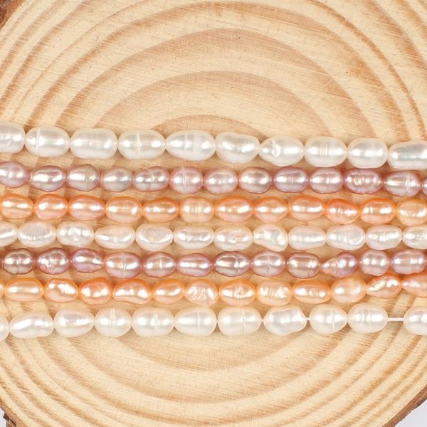 

4-4.5mm natural genuine cultured pearl rice shape loose beads for fashion accessories jewellery making diy bracelet 15